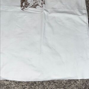 Hooters White Tank Top with Brown Graphic